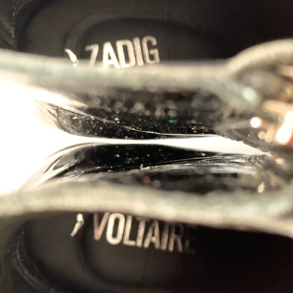 ZADIG & VOLTAIRE Size 10 Black Patent Leather Stacked Heel Cap Toe Boots - Picture 7 of 8